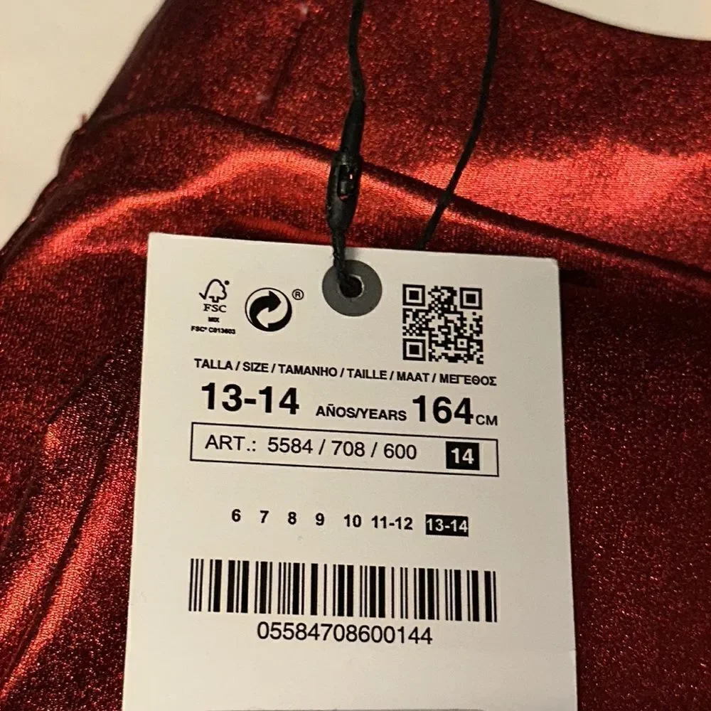 ZARA Kids | Red | Metallized Leggins